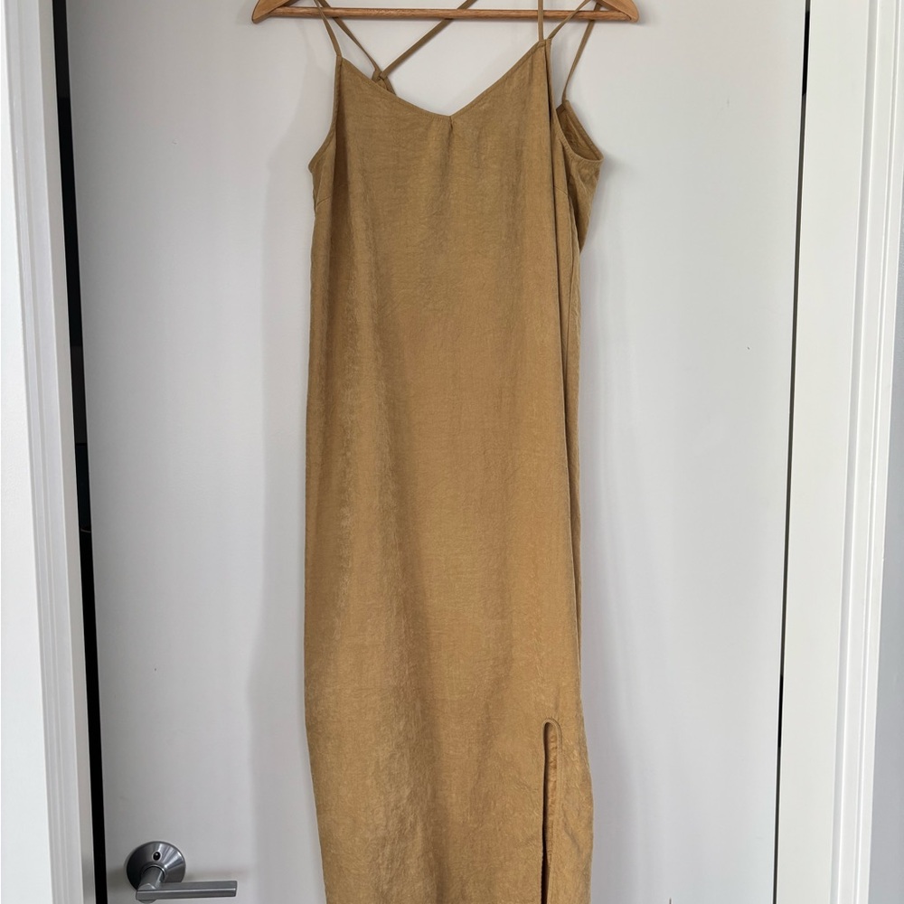 EMODA Suede Tan Maxi Dress